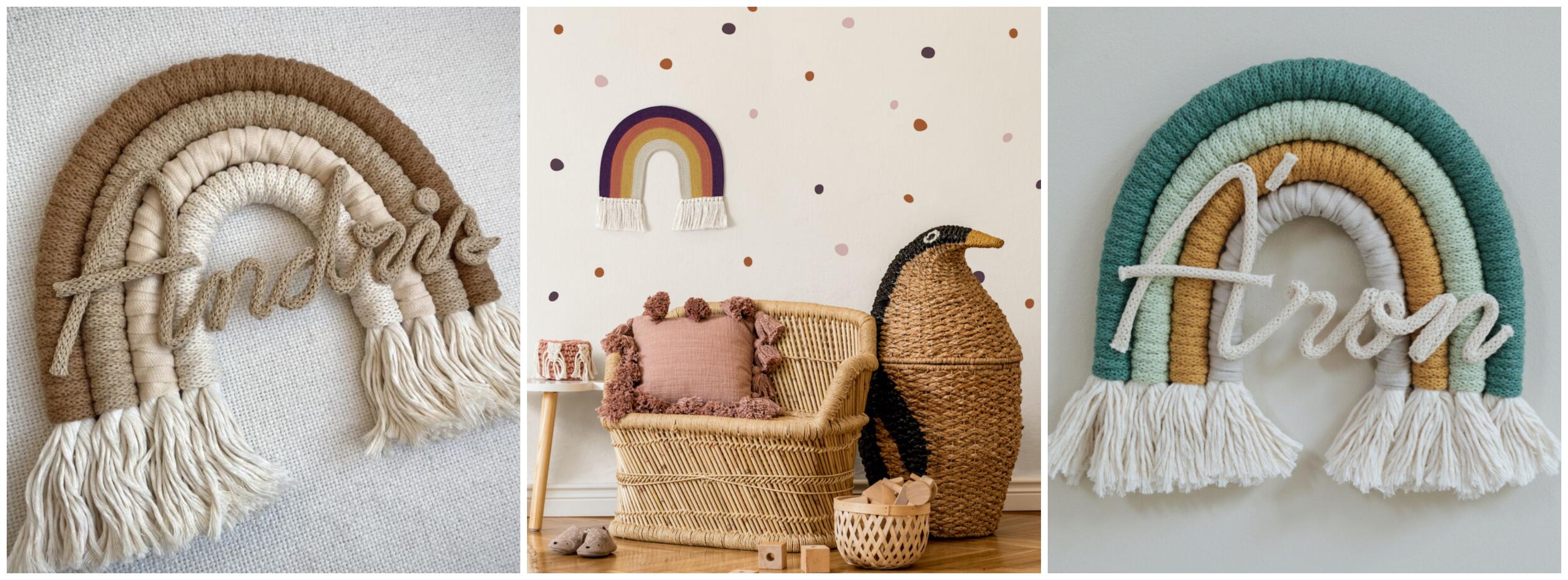 gyerekszoba - szivárvány fali dekoráció