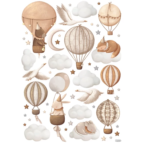 állatok és hőlégballonok falmatrica, Lilipinso