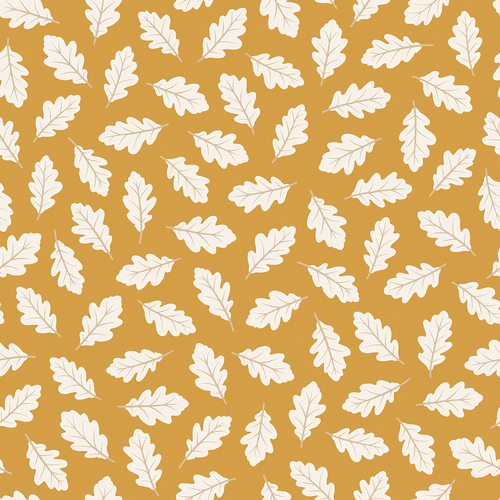 Lilipinso őszi faleveles tapéta gyerekszobába - mustár alapon