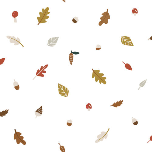 Lilipinso őszi levél és termés mintás tapéta gyerekszobába