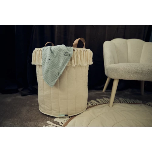 rojtos törtfehér tároló kosár rojtos törtfehér tároló kosár