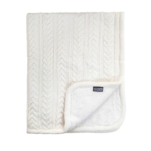 Kötött vastag wellsoft takaró (Cuddly), törtfehér, Vinter&Bloom