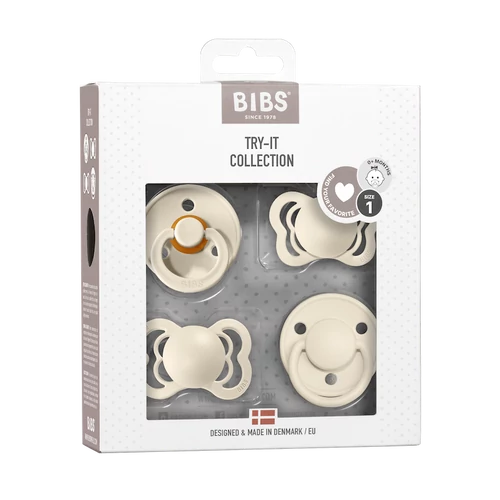 BIBS Try-It kezdő cumi szett, krémfehér