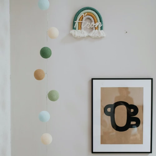 rétek-mezők gömblámpa fényfüzér (Cotton Ball Lights)