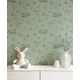 Kép 4/4 - erdei állatok tapéta világos zöld, szekrény mögött