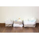 Kép 1/2 - Szürke csillagos textil tároló, háromféle méretben, Pastel Baby