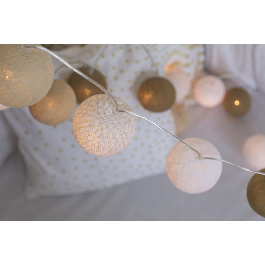 Bezs Feher Gomblampa Fuzer Cotton Ball Lights Cotton Ball Lights Gomblampa