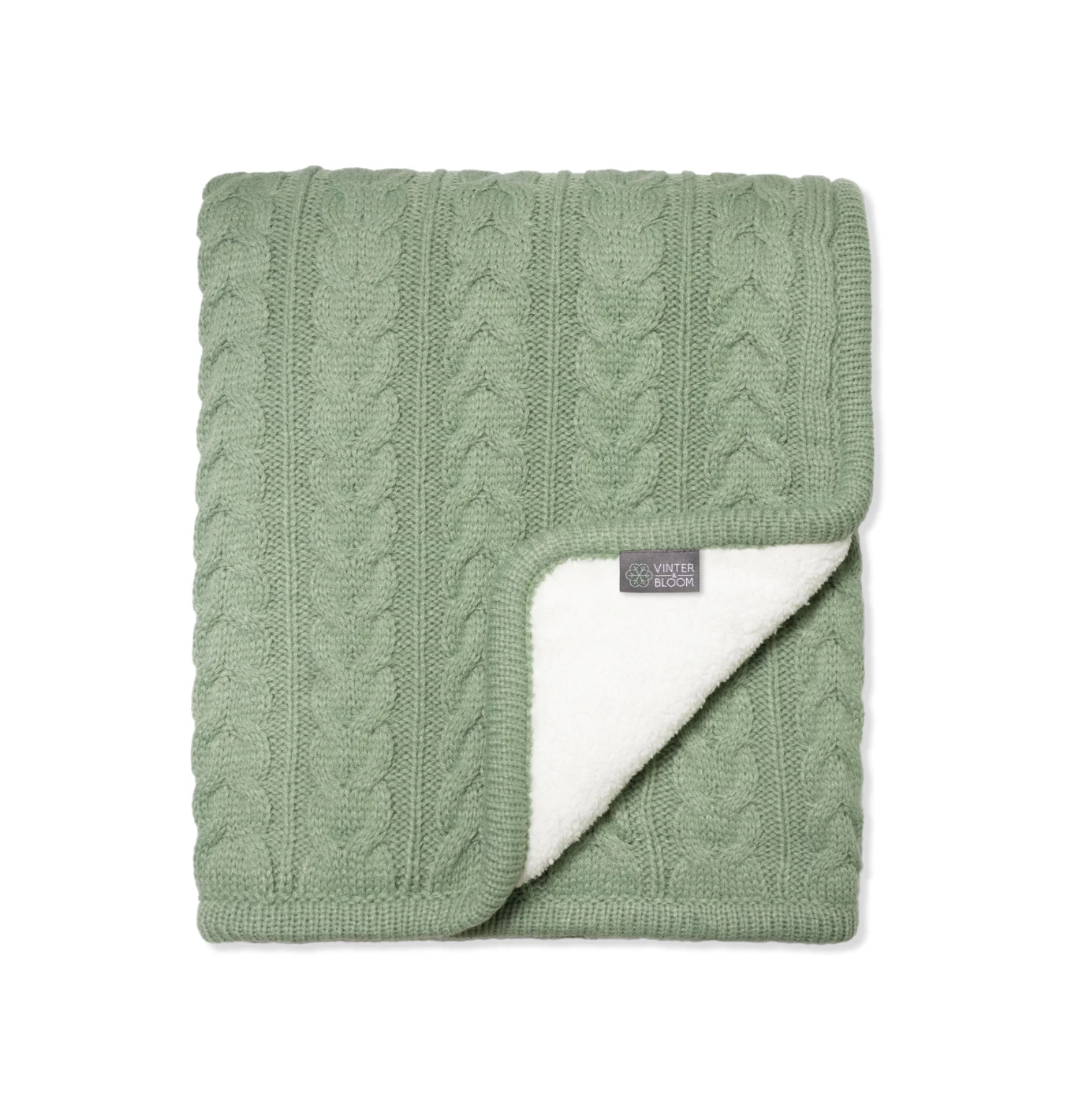 Kötött vastag wellsoft takaró (Cuddly), bazsalikomzöld, Vinter&Bloom
