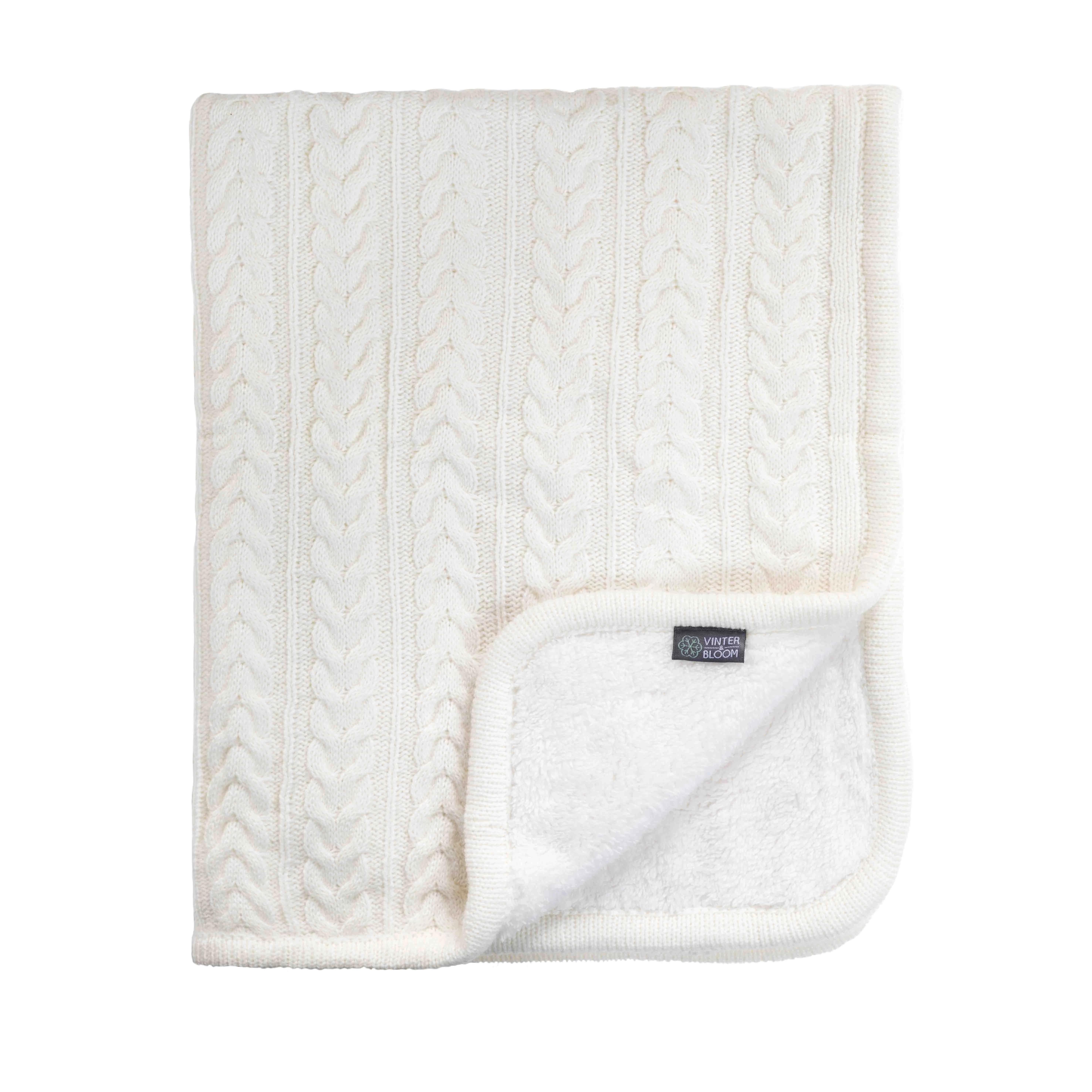 Kötött vastag wellsoft takaró (Cuddly), törtfehér, Vinter&Bloom